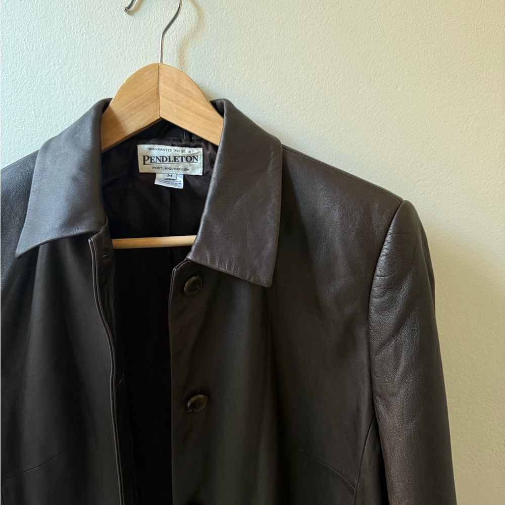 Vintage Pendleton Women's Brown Leather Jacket - image 5